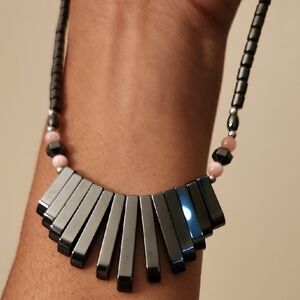 Elegant Black and Pink Necklace